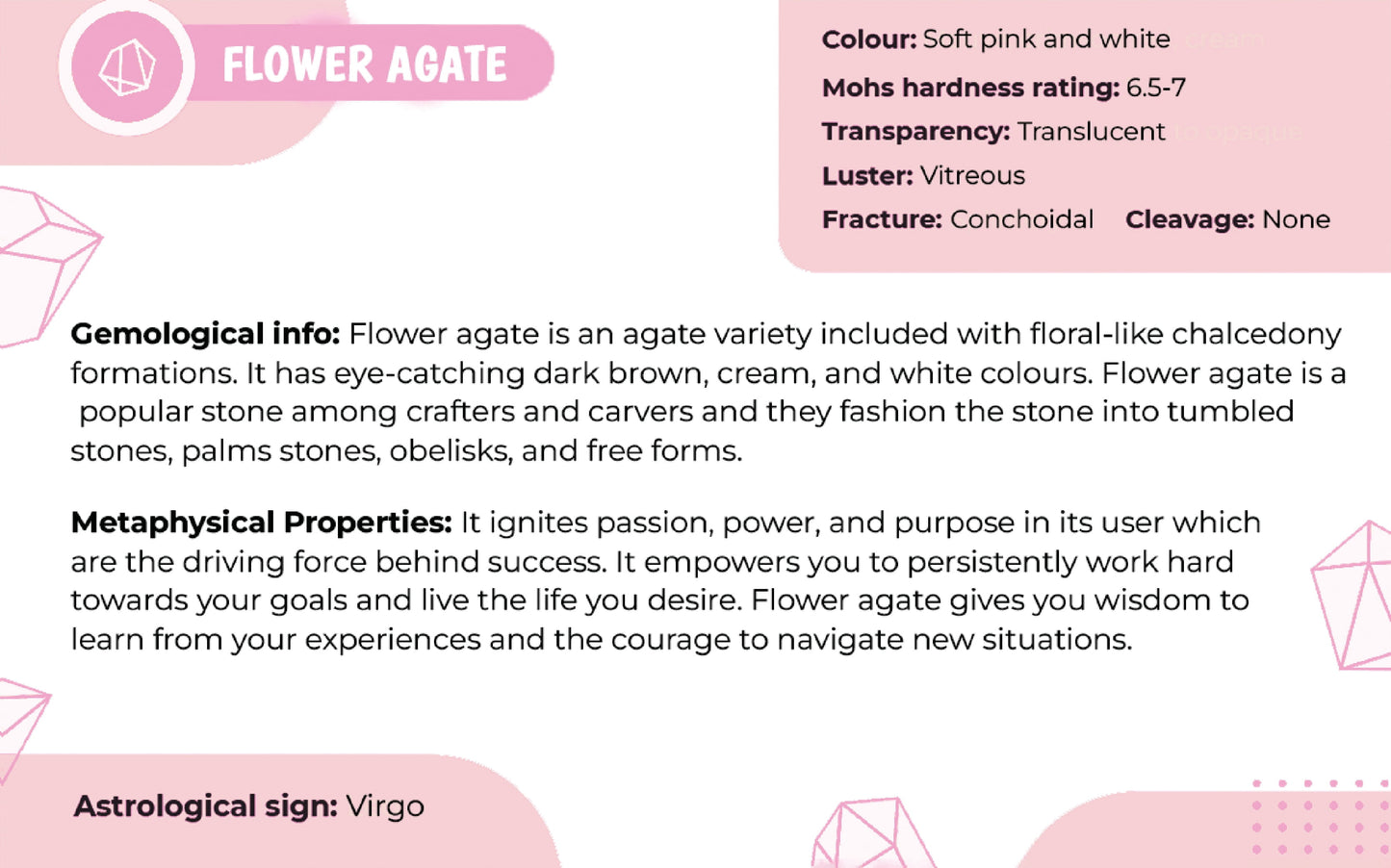 Flower agate heart