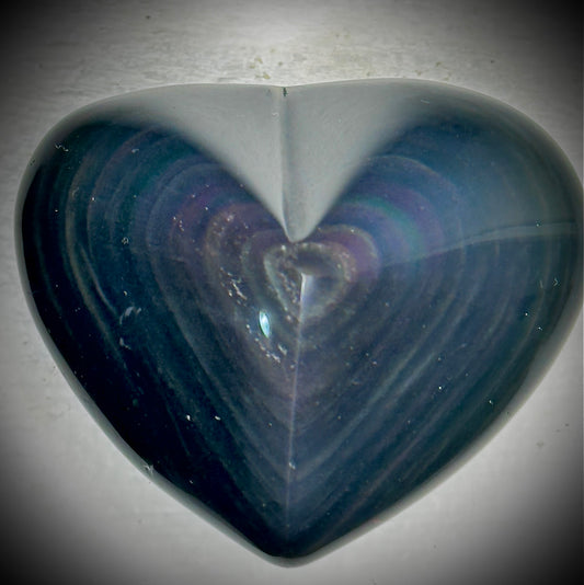 Rainbow Obsidian Heart Carving