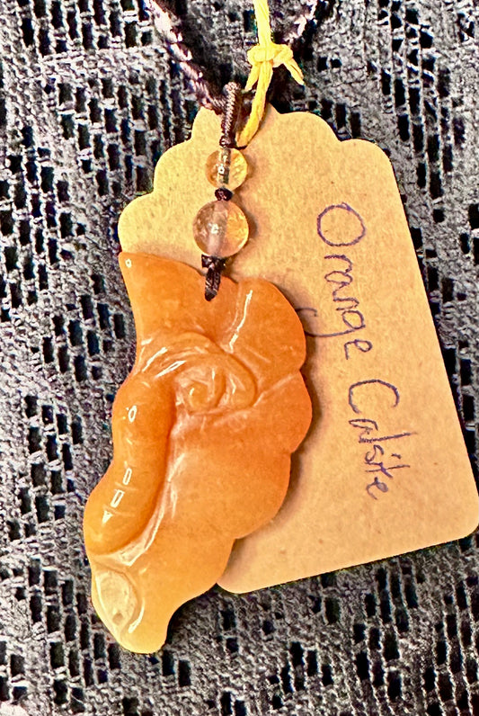 Orange Calcite Butterfly Necklace