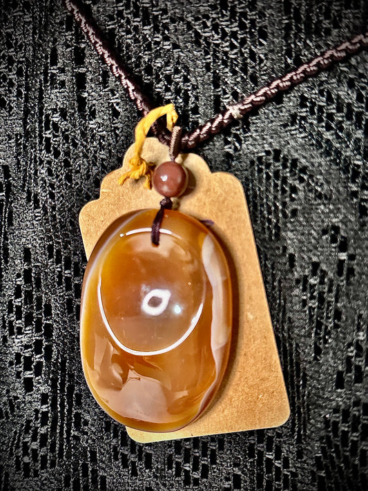 Agate Worry Stone Necklace
