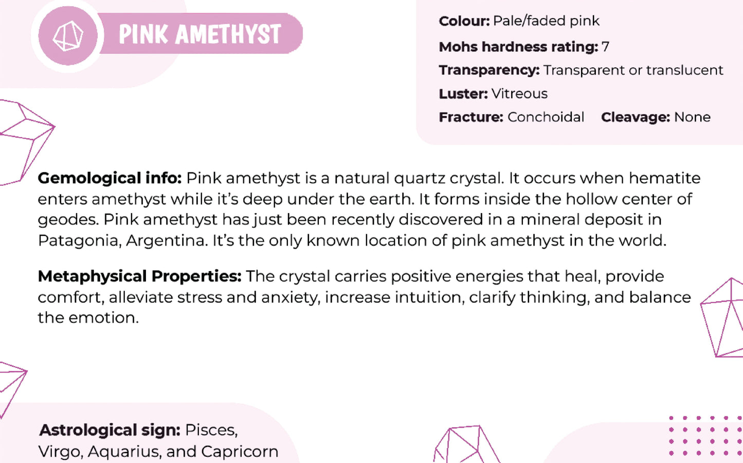 Pink Amethyst slab with Flower agate