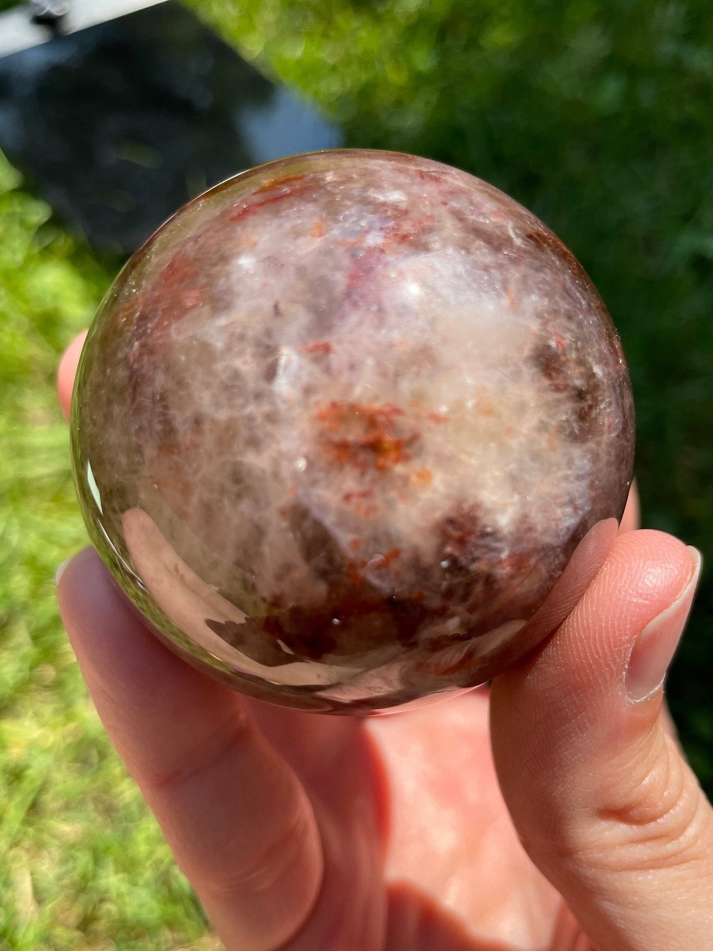 Fire Quartz sphere- crystal ball